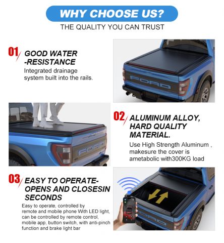 Anti-Pinching Pickup Truck Bed Tonneau Cover